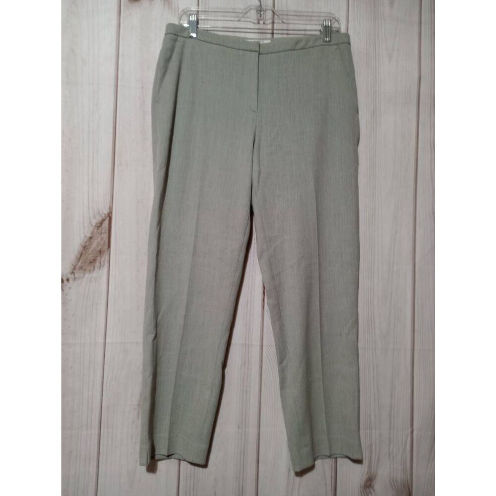 Tahari Womens Gray Herringbone Dress Pants Trouser Size 10 Office Professional